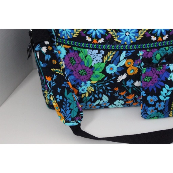 Vera Bradly Set Weekender Floral Travel Cargo Duffle Bag Midnight Blues H14591 - Picture 4 of 16